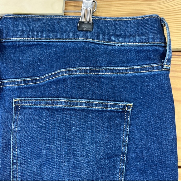 Gap Vintage Slim High Rise Jeans 34 18R Dark Indigo Stretch Denim Raw Hem - Picture 10 of 15